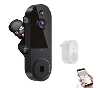 Safedoorbell, telecamera per campanello sicuro senza fili, campanello sicuro con fotocamera, campanello sicuro senza costi mensili, modo più intelligente per proteggere la tua casa, campanello video