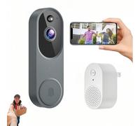 Safedoorbell The Smarter Way to Protect Your Home, Safe Doorbell Camera Wireless, Wireless Wi-Fi Video Doorbells Smart WiFi Doorbell Cameras, with Motion Detection (Grey)