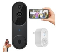 Safedoorbell The Smarter Way to Protect Your Home, Safe Doorbell Camera Wireless, Wireless Wi-Fi Video Doorbells Smart WiFi Doorbell Cameras, with Motion Detection (Black 1)