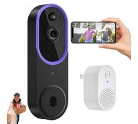 Safedoorbell The Smarter Way to Protect Your Home, Safe Doorbell Camera Wireless, Wireless Wi-Fi Video Doorbells Smart WiFi Doorbell Cameras, with Motion Detection (Purple)