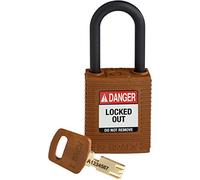 SafeKey - Lucchetto in nylon, 38 mm x 84 mm x 19 mm, colore: Marrone