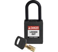 SafeKey - Lucchetto in nylon, 38 mm x 84 mm x 19 mm, colore: Nero