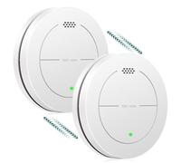 Safeliveo Rilevatore di fumo interconnesso, rilevatore di incendio con batteria da 10 anni, certificato TUV Rheinland con allarme acustico da 85 dB, funzione silenziosa. SL-S15R,2 pezzi