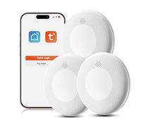 Safeliveo Rilevatore di fumo WiFi con batteria da 10 anni, notifiche tramite app e auto-test, allarme antincendio intelligente compatibile con Tuya & Smart Life, 3 pezzo