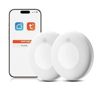 Safeliveo Rilevatore di fumo WiFi con batteria da 10 anni, notifiche tramite app e auto-test, allarme antincendio intelligente compatibile con Tuya & Smart Life, 2 pezzo