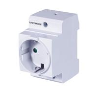 SAFEMORE - Presa Schuko per guida DIN 16 A/230 V, presa da incasso per installazione di distribuzione, presa con contatto di protezione per montaggio su guide DIN da 35 mm
