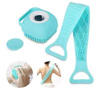 SAFERSKY Set di 2 spazzole per il corpo in morbido silicone con dispenser per shampoo, scrub per la schiena, pulizia profonda, massaggio delicato, esfoliazione per bambini, uomini e donne, uso in