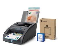 Safescan 155-S Verifica banconote portatile completo che verifica le banconote - Verificatore del falso a 7 punti - Accurato Verifica banconote al 100% con batteria e impilatore banconote inclusi