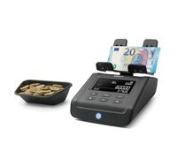Safescan 6165 Macchina contasoldi che conta monete e banconote, Contamonete con riconoscimento automatico del rotolo di monete, Bilancia conta soldi per un conteggio semplice e veloce delle casse