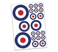 SAFESIGN (20 pezzi) RAF Roundel adesivi in vinile The Who Mod Target Vespa decalcomanie adesivi impermeabili