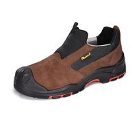 SAFETOE Scarpe antinfortunistiche da uomo L-7525 Punta in composito non in acciaio Slip on Scarpe antinfortunistiche Pelle scamosciata nubuck traspirante con solette in Memory Foam Suola in gomma