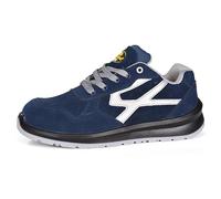 SAFETOE Scarpe di sicurezza da uomo donna in pelle L7328 S1P Scarpe di sicurezza in composito alto leggero, anti slittamento scarpe da lavoro leggere cantieri e l'industria Basket, blu, 36 EU Large