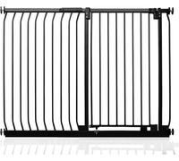 Safetots Cancelletto di Sicurezza Elite Extra Alto, 125cm - 134cm, Nero Opaco, Extra Alto con 96.8cm di Altezza, Cancelletto di Sicurezza a Pressione per Scale, Barriera di Sicurezza