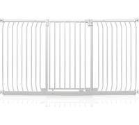 Safetots Cancelletto di Sicurezza Elite Extra Alto, 197cm - 206cm, Bianco Opaco, Extra Alto con 96.8cm di Altezza, Cancelletto di Sicurezza a Pressione per Scale, Barriera di Sicurezza