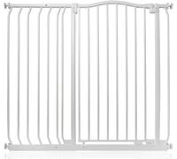 Safetots Cancelletto di Sicurezza Extra Alto con Parte Superiore Incurvata, 107cm - 116cm, Bianco Opaco, Extra Alto con 100cm di Altezza, Montaggio a Pressione per Scale, Barriera di Sicurezza