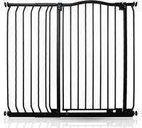 Safetots Cancelletto di Sicurezza Extra Alto con Parte Superiore Incurvata, 107cm - 116cm, Nero Opaco, Extra Alto con 100cm di Altezza, Montaggio a Pressione per Scale, Barriera di Sicurezza