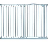 Safetots Cancelletto di Sicurezza Extra Alto con Parte Superiore Incurvata, 125cm - 134cm, Grigio Opaco, Extra Alto con 100cm di Altezza, Montaggio a Pressione per Scale, Barriera di Sicurezza