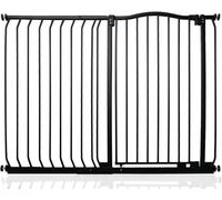 Safetots Cancelletto di Sicurezza Extra Alto con Parte Superiore Incurvata, 125cm - 134cm, Nero Opaco, Extra Alto con 100cm di Altezza, Montaggio a Pressione per Scale, Barriera di Sicurezza