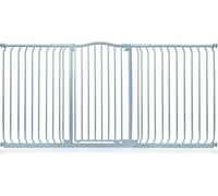 Safetots Cancelletto di Sicurezza Extra Alto con Parte Superiore Incurvata, 188cm - 197cm, Grigio Opaco, Extra Alto con 100cm di Altezza, Montaggio a Pressione per Scale, Barriera di Sicurezza