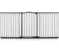 Safetots Cancelletto di Sicurezza Extra Alto con Parte Superiore Incurvata, 197cm - 206cm, Nero Opaco, Extra Alto con 100cm di Altezza, Montaggio a Pressione per Scale, Barriera di Sicurezza