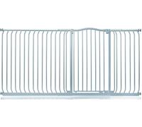 Safetots Cancelletto di Sicurezza Extra Alto con Parte Superiore Incurvata, 207cm - 216cm, Grigio Opaco, Extra Alto con 100cm di Altezza, Montaggio a Pressione per Scale, Barriera di Sicurezza