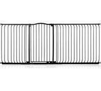 Safetots Cancelletto di Sicurezza Extra Alto con Parte Superiore Incurvata, 225cm - 234cm, Nero Opaco, Extra Alto con 100cm di Altezza, Montaggio a Pressione per Scale, Barriera di Sicurezza