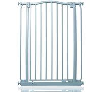 Safetots Cancelletto di Sicurezza Extra Alto con Parte Superiore Incurvata, 71cm - 80cm, Grigio Opaco, Extra Alto con 100cm di Altezza, Montaggio a Pressione per Scale, Barriera di Sicurezza