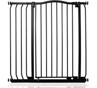 Safetots Cancelletto di Sicurezza Extra Alto con Parte Superiore Incurvata, 89cm - 98cm, Nero Opaco, Extra Alto con 100cm di Altezza, Montaggio a Pressione per Scale, Barriera di Sicurezza