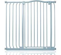 Safetots Cancelletto di Sicurezza Extra Alto con Parte Superiore Incurvata, 98cm - 107cm, Grigio Opaco, Extra Alto con 100cm di Altezza, Montaggio a Pressione per Scale, Barriera di Sicurezza