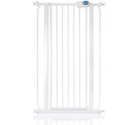 Safetots Cancello di Sicurezza Extra Stretto in Metallo con Chiusura a Pressione, 68.5cm - 75cm, Bianco, Altezza 104cm, Cancello per Scale Extra Alto, Cancello per Bambini Alto