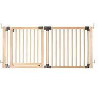 Safetots Divisorio Multipannello in Legno, Fino a 176cm, Legno Naturale, 76cm di Altezza, Barriera Versatile a più Pannelli, Divisorio per Stanze con Cancelletto per Bambini e Neonati