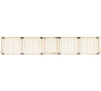 Safetots Divisorio Multipannello in Legno, Fino a 416cm, Legno Naturale, 76cm di Altezza, Barriera Versatile a più Pannelli, Divisorio per Stanze con Cancelletto per Bambini e Neonati