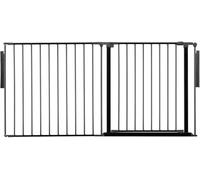 Safetots Divisorio Premium Multipannello, Fino a 154cm di Larghezza, Nero, 70cm di Altezza, Barriera Divisoria Multipannello Versatile, Divisorio per Stanze per Bambini e Neonati con Cancelletto