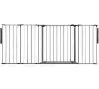Safetots Divisorio Premium Multipannello, Fino a 181cm di Larghezza, Grigio, 70cm di Altezza, Barriera Divisoria Multipannello Versatile, Divisorio per Stanze per Bambini e Neonati con Cancelletto