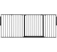 Safetots Divisorio Premium Multipannello, Fino a 181cm di Larghezza, Nero, 70cm di Altezza, Barriera Divisoria Multipannello Versatile, Divisorio per Stanze per Bambini e Neonati con Cancelletto