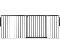 Safetots Divisorio Premium Multipannello, Fino a 187cm di Larghezza, Nero, 70cm di Altezza, Barriera Divisoria Multipannello Versatile, Divisorio per Stanze per Bambini e Neonati con Cancelletto