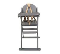 Safetots Seggiolone Pieghevole Deluxe in Legno, Grigio, Seggiolone per Bambino, Preassemblato, Elegante, Pratico e SalvaSpazio