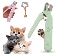 Safetrim di Pupnourish, tagliaunghie per cani Pupnourish, paraspruzzi, tagliaunghie Pupnourish - The Safetrim Pup, strumento per la toelettatura delle unghie con luci a LED (Green)