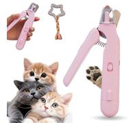 Safetrim di Pupnourish, tagliaunghie per cani Pupnourish, paraspruzzi, tagliaunghie Pupnourish - The Safetrim Pup, strumento per la toelettatura delle unghie con luci a LED (Pink)