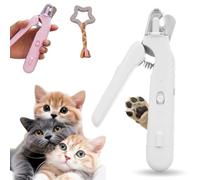 Safetrim di Pupnourish, tagliaunghie per cani Pupnourish, paraspruzzi, tagliaunghie Pupnourish - The Safetrim Pup, strumento per la toelettatura delle unghie con luci a LED (White)