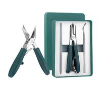 Safetrim Precision Nail Clipper, Safetrim Nail Clippers, Three Sets Of Eagle Beak Beveled NailClippers,Wide Jaw Opening Anti-Splash Slanted NailClipper-Wide Jaw,No Mess,for Thick Nails (Green)