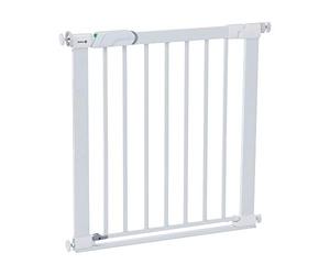 Safety 1st SecureTech Flat Step Practical Safety Metal Gate with Thin Step Over Bar, Ideal for Kids and Pets, 73 to 80 cm, White