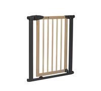 Safety 1st Simply Close Wood and Metal, Cancelletto per bambini, 73-80cm (max. 94cm), Senza viti né buchi, Apertura con una mano, Doppio sistema di chiusura, Cancelletto di sicurezza, legno e grafite