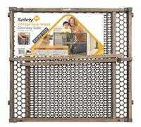 Safety 1st Vintage Wood Baby Gate with Pressure Mount Fastening (Gray)