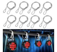 Safety Cables per Fascio di Testa Mobile,Forreen 8 Pezzi 4mm*80cm Gancio Corda di Sicurezza Filo d'Acciaio Cavi di Sicurezza per Prevenzione Delle Cadute di Illuminazione da Palco per DJ