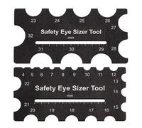Safety Eye Sizer - Eye Measurement Tool | 2-Piece Wooden 4-32mm Diameter Measuring Tool, Sizer Gauge Knitting Supplies For Fabric Sewing Doll Making Beginner Women Handicraft Enthusiasts