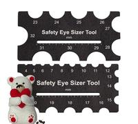 Safety Eye Sizer | Strumento Di Misurazione Legno 2 Pezzi 4-32mm Diametro | Calibro Misuratore Maglieria | Per Cucito Creazione Bambole Principianti Appassionati Handmade