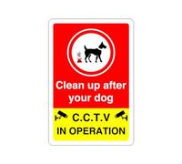 Safety First Display LTD Pulisci dopo il tuo cane: CCTV in funzione, cartelli per cani, adesivo autoadesivo ad alta aderenza (150 mm x 100 mm), distanza di visualizzazione entro 3 m.