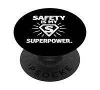 Safety Is My Superpower | Regalo per campioni di sicurezza sul posto di lavoro PopSockets PopGrip Adesivo