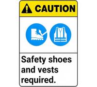 Safety Metal Sign Caution Work Zone Wall Decor 8 X 12 in